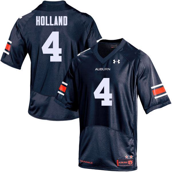 Auburn Tigers Men's Jeff Holland #4 Navy Under Armour Stitched College NCAA Authentic Football Jersey MFR8174KI